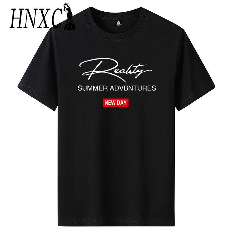 HNXC Cotton Short Sleeve T-shirt Men's Fashion Loose Half Sleeve Shirt Printed Compassionate Shirt