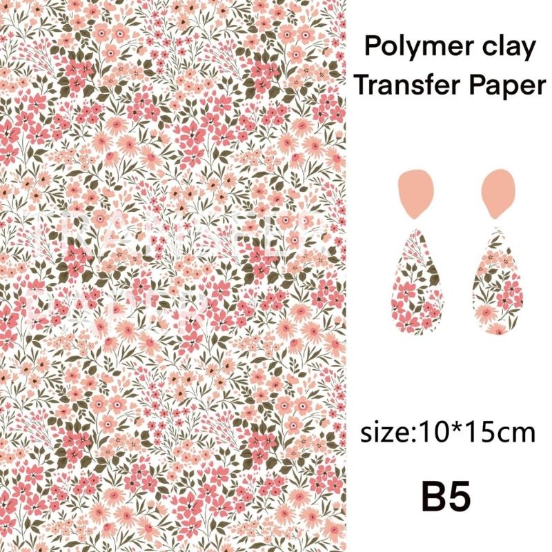 Creative Flower Designs Transfer Sheets Essential Jewelry Making Floral Transfer Sheets for Clay Jewelry Charm