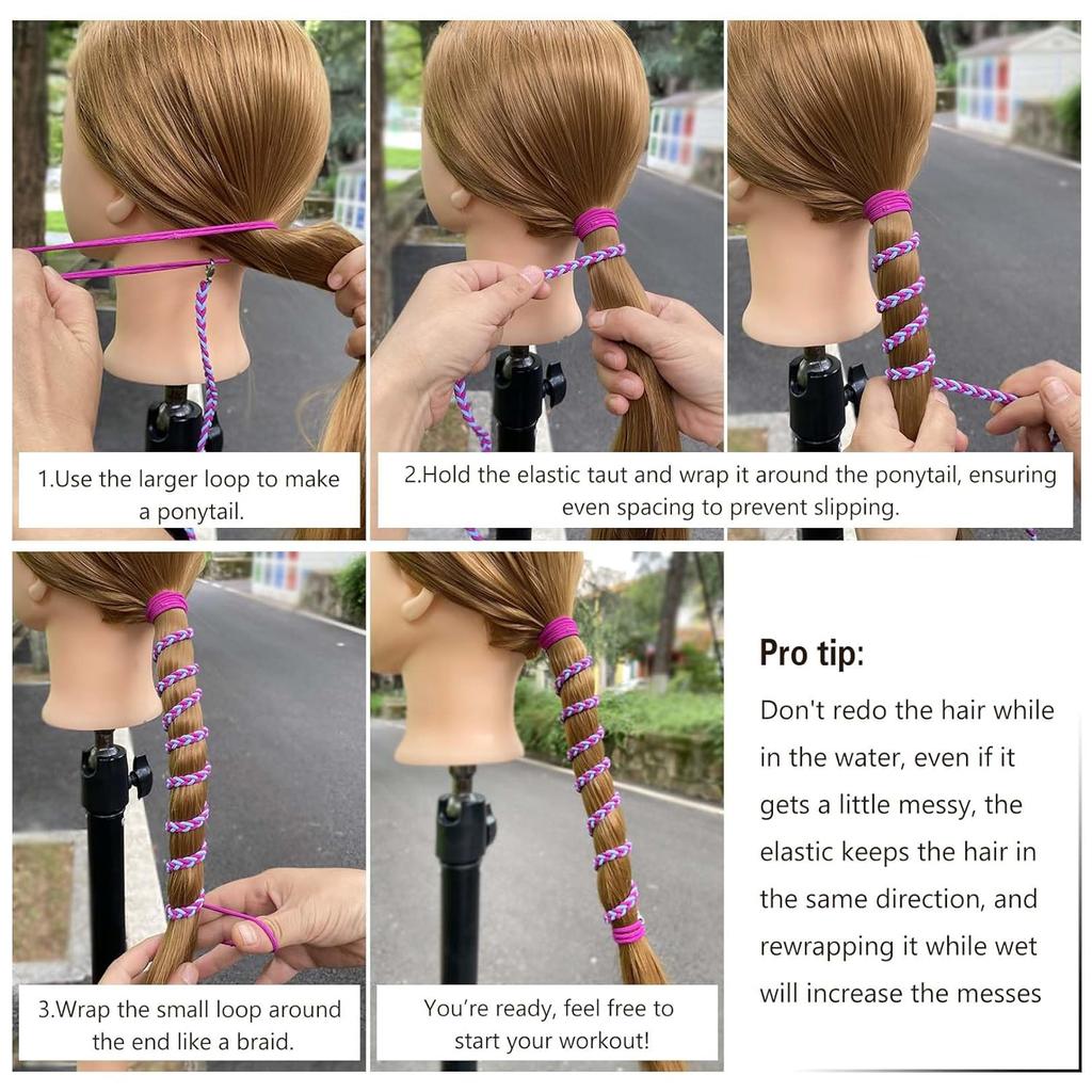 Elastic Hair Ties 2.5mm Hair Tie 26inch Ponytail Holders Hair Bands For Long Thick Curly Hair Ponytail Wrap Hair Tie