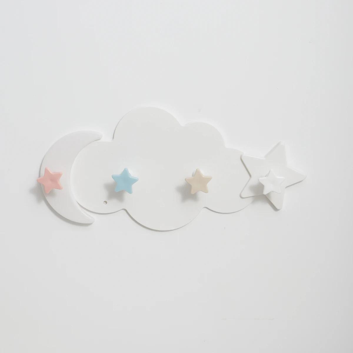 Крючки без гвоздей, Полка-вешалка для подвешивания, Вешалка для одежды на тему облаков, Настенная вешалка для двери, Универсальный крючок