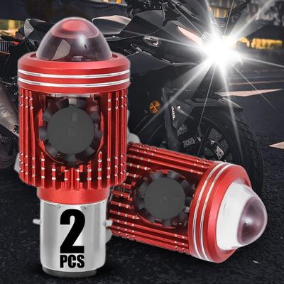 Motocyklová LED žárovka H4 s čočkou 3 drápy, vysoký jas, motocyklový širokoúhlý tlakový reflektor BA20D s dvojitým drápem, LED světlomet