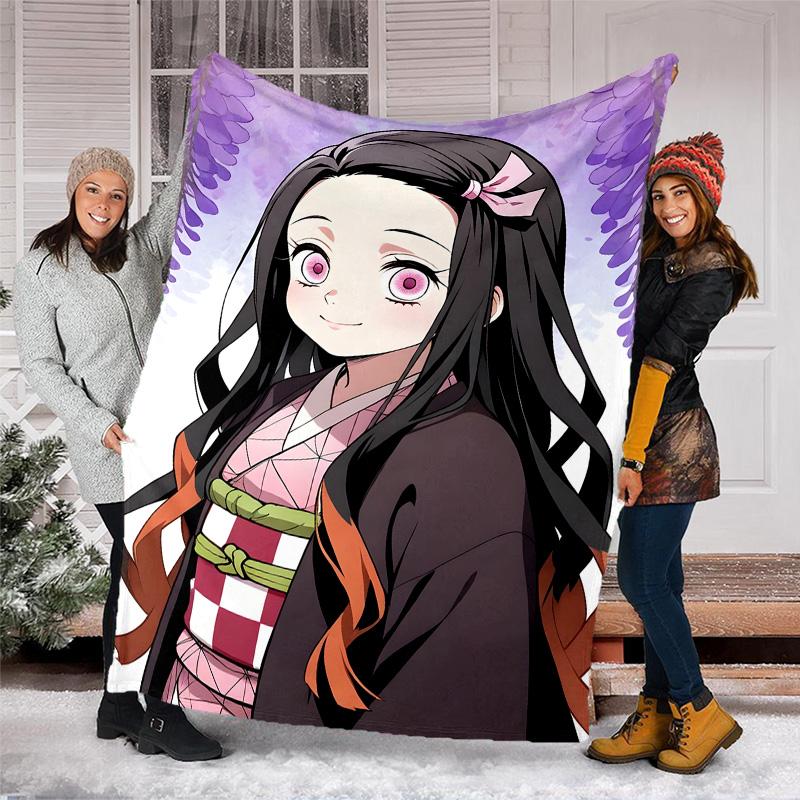 1pc nezouko7 Theme Blanket - Digital Print, Polyester, Cozy for All Seasons, Perfect for Outdoor, and Travel