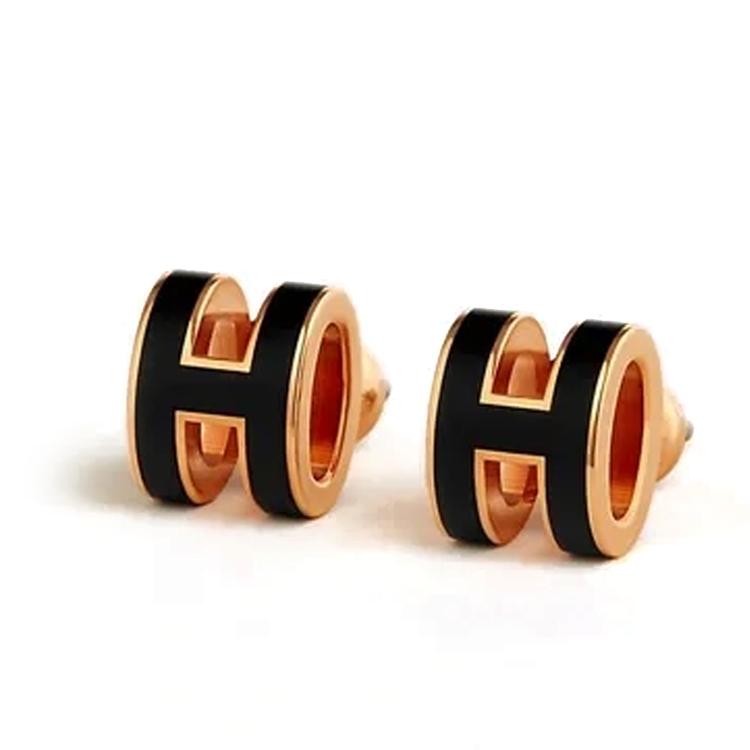 

Металеві сережки Hermes Logo Design Rose Gold для жінок 110128815 Basic Packaging-Box+Dust Bag or Padding Board