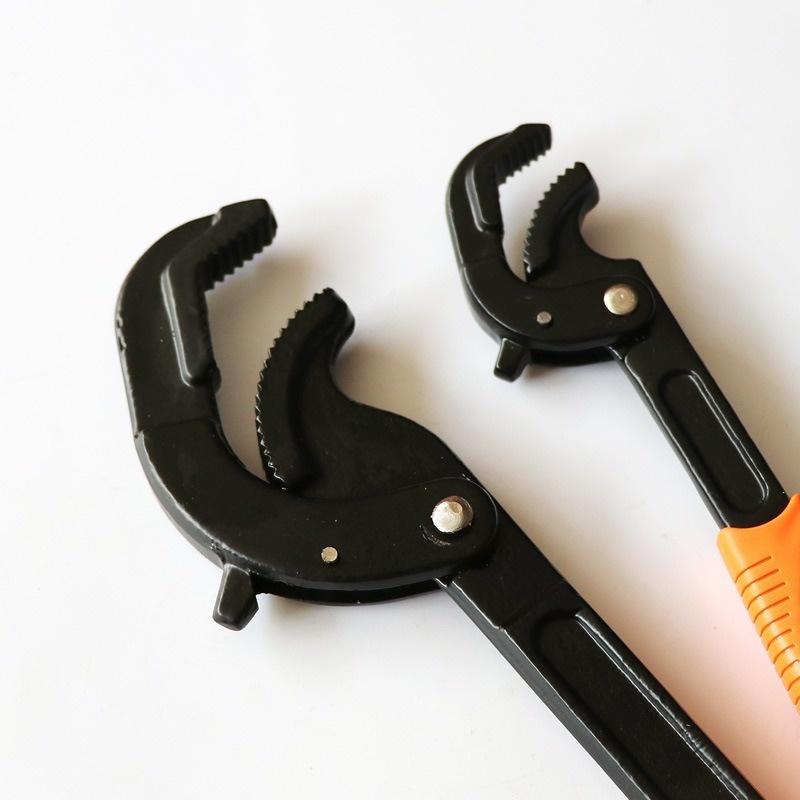 2 Pcs/Set 14-30/30-60mm Universal Key Pipe Wrench Open End Spanner Set High-carbon Steel Snap Grip Tool Plumber Multi Hand Tool