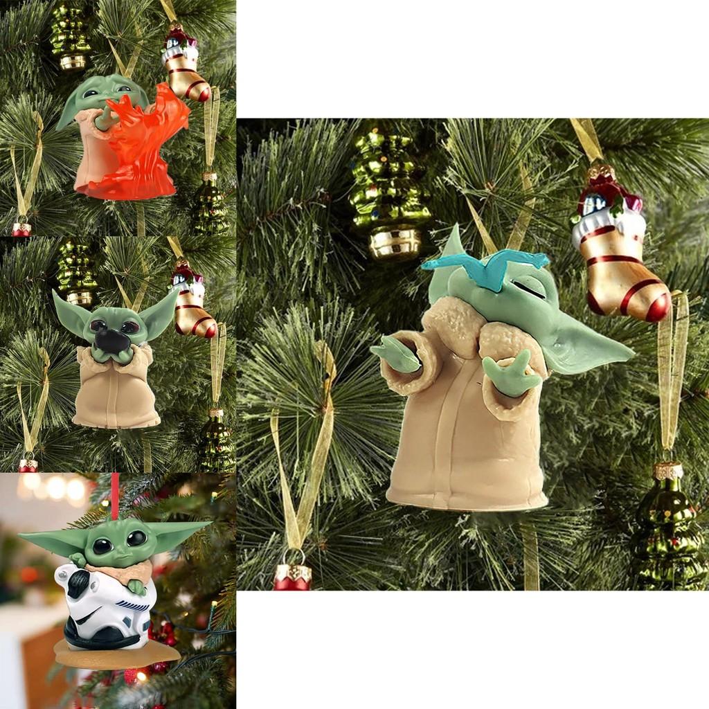Charming Acrylic Baby Yoda Santa Claus Christmas Ornament For Festive Car Decor