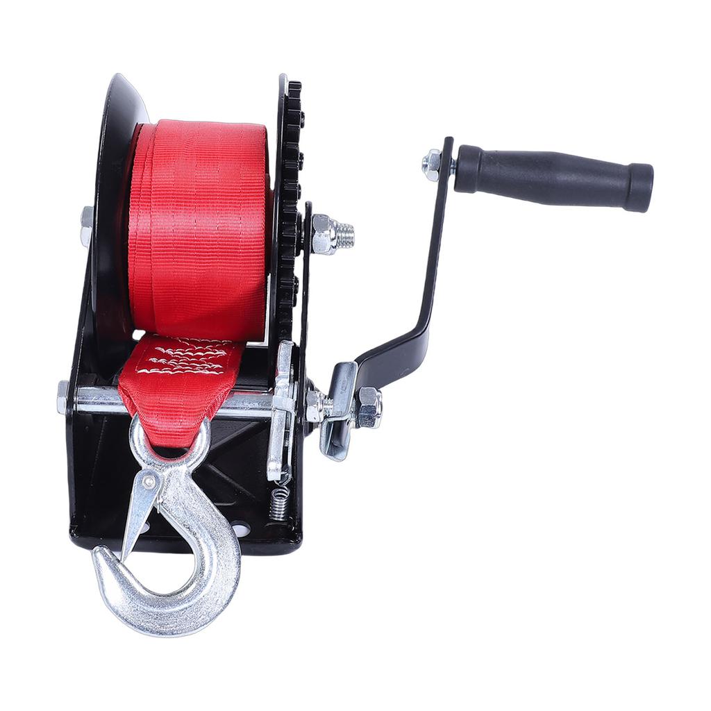 1600LBS Hochleistungs-Bootsanhängerwinde Tragbare Handwinde mit 26ftx2in Gurt 2-Wege-Ratsche 4.1:1 Gang Manuell Betätigt