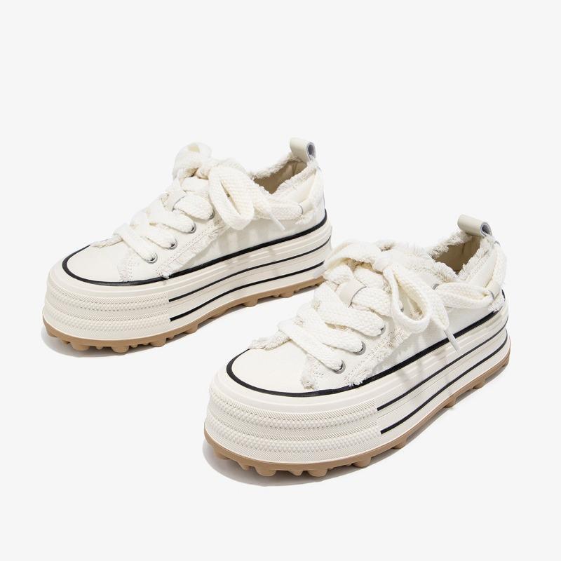 Versatile Nail Shoes Black Canvas Shoes Spring and Autumn New Board Shoes Platform Cloth Shoes Casual Shoes Women's Shoes