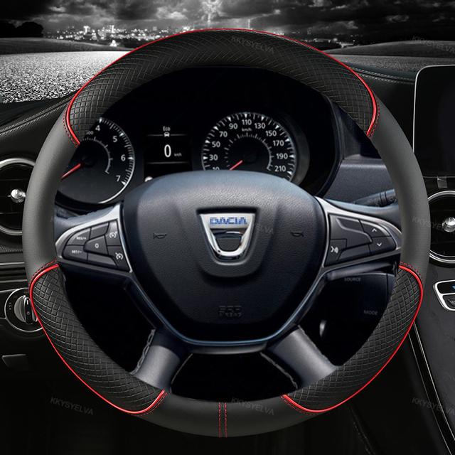 Pokrowiec na kierownicę ze skóry PU do samochodu Dacia Sandero Stepway Crossover do akcesoriów samochodowych Renault Sandero