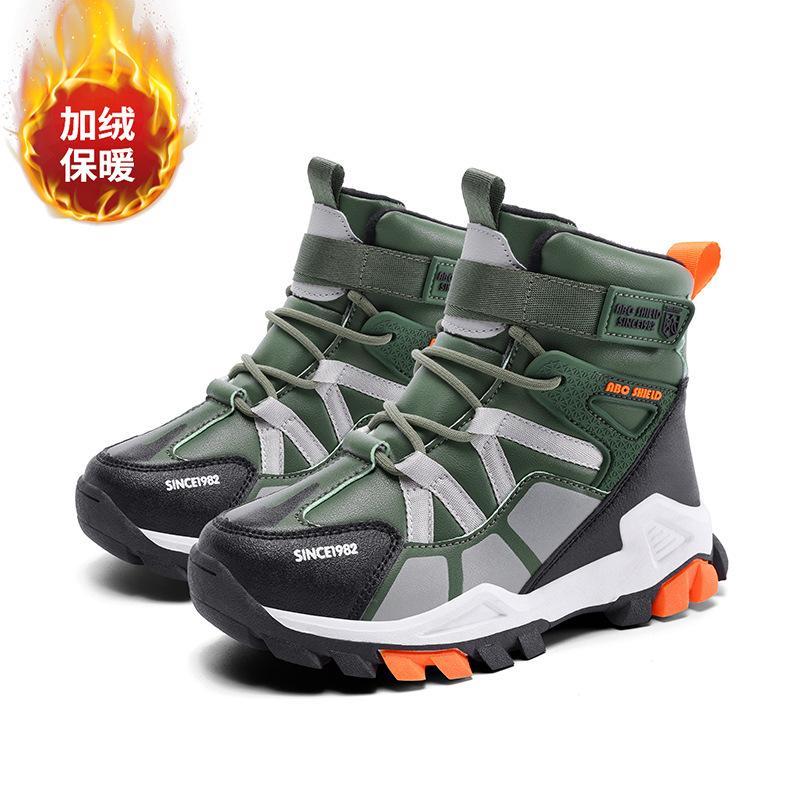 Children's outdoor snow boots 2025 winter boys fashion personality large cotton thermal shoes girls high-top casual shoes