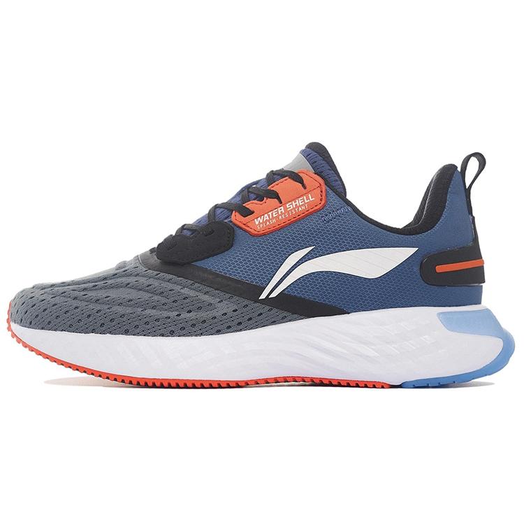 New LiNing Low Top Running Shoes Men's Gray Blue Black ARSS093-1