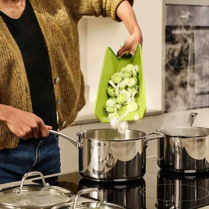 Planche à découper - Joseph Joseph - Chop2Pot Plus - Pliable - Vert - Antidérapante