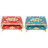 Vintage Jewelry Box Vintage Style Zinc Alloy Glossy Bright Vibrant Colors Scratch Proof Soft Velvet 