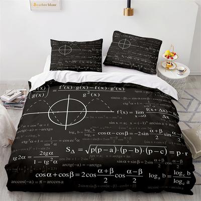 Nuovo Set Biancheria da Letto con Formula Matematica Stampata 3D Copripiumino Cartone Animato Matrimoniale Singolo Singolo Matrimoniale King Adulto Bambino Biancheria da Letto Coperta Trapunta