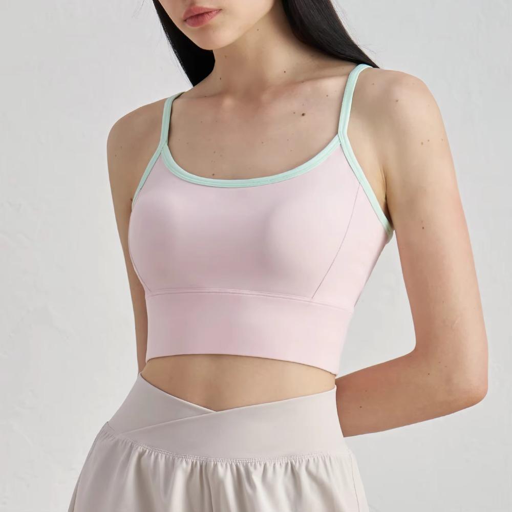 Splicing Design Yoga Underwear Contrasting Color Sports Bra Beautiful Back Sports Vest Gym