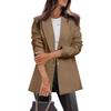 Women's  Work Casual Long Sleeve V-Neck Single Button Solid Color Coat