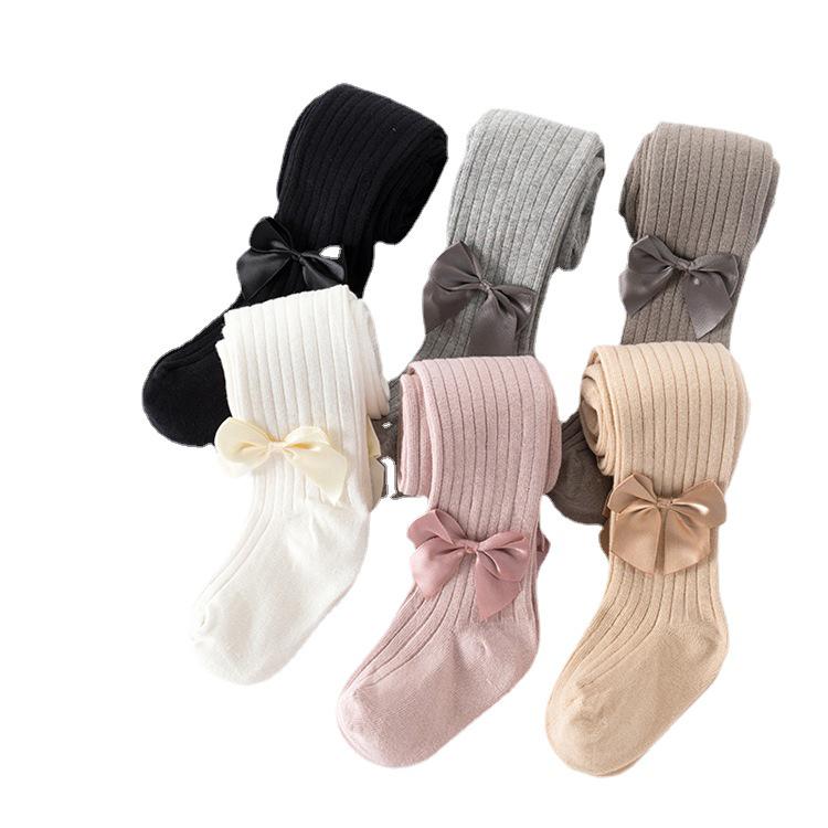 Kids' Spring & Autumn Leggings and Girls' Tights with Baby Spring Socks - Solid Colors, Class A Quality