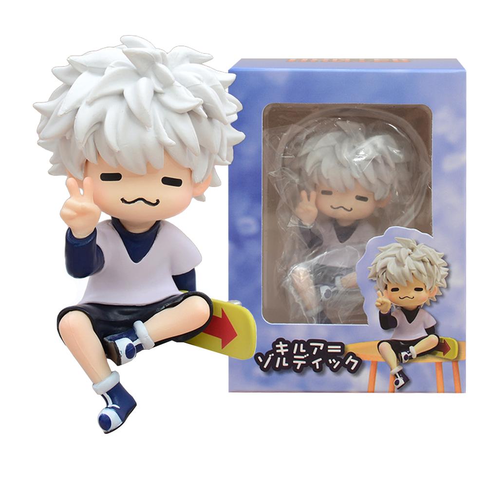 10CM Anime Hunter × Hunter Killua Zoldyck Figure Noodle Stopper Figure Plaything Doll Aciton Figure PVC Desktop Ornament Gift With box