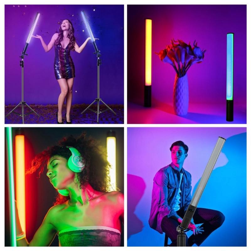 132 Color LED Video Light Bar Adjustable Color Temperature 2500K 9000K With 20 Effect Rechargeable Photography Lighting