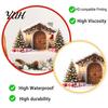 Snow House Stickers Wall Sticker for Christmas, Waterproof Holiday Stone Easy Apply Decals Decal, Removable Mural Living Room Bedroom Christmas