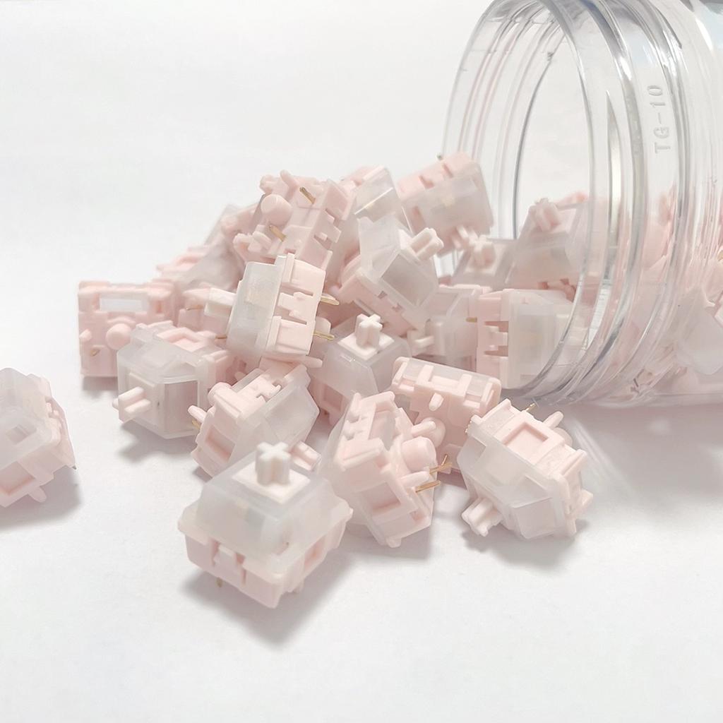 HMX Peach Pink Silent Switch Linear 5 Pins Mechanical Keyboard Accessories RGB POM PC PA66 Factory Lubed Custom Mute Keyboard
