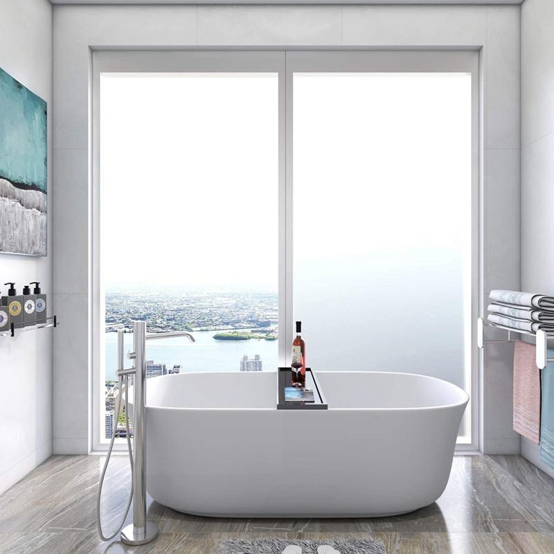 Versatile Privacy Window Film Self Adhesive Frosted Glass Film Opaque No Glue Static Cling Sticker For Office,Bathroom Living Ro