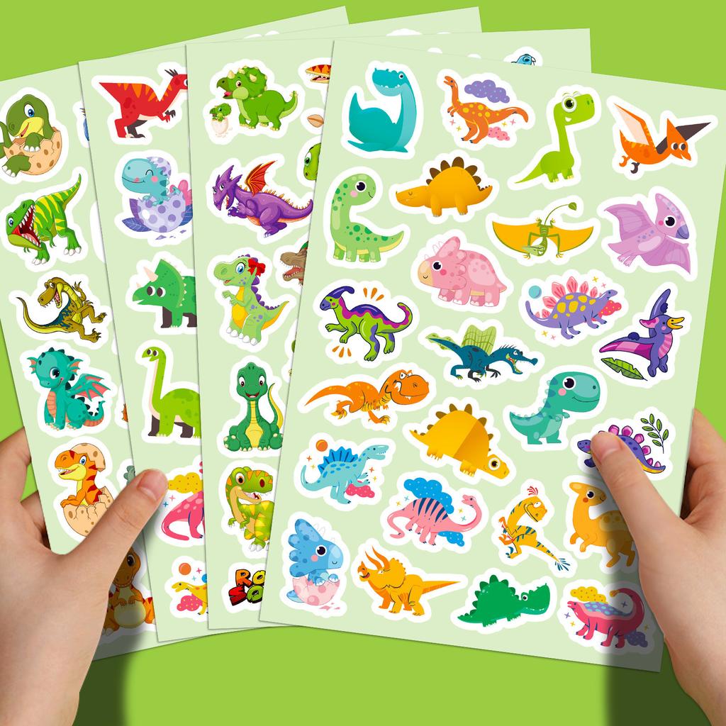 100 Stickers for Small Dinosaur Graffiti Stickers for Dinosaur Series Tyrannosaurus Rex Personality Cartoon Children's Stickers 4 Pieces/pack