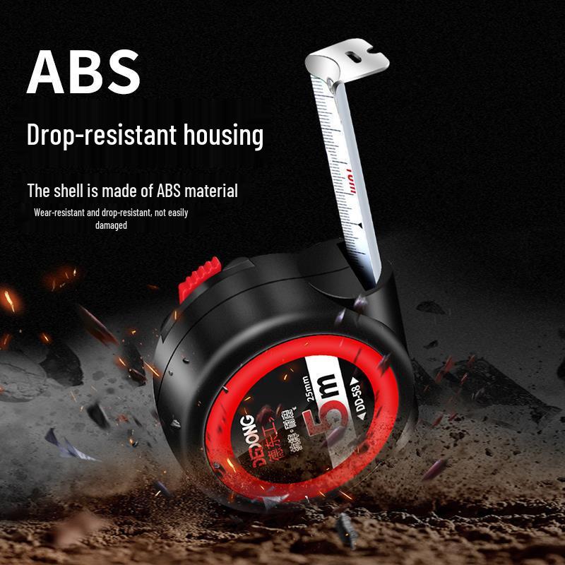 Durable Auto-Locking Steel Tape Measure, 5m/3ft, Waterproof & Wear-Resistant, Cut-Resistant Ruler with Thickened Casing.