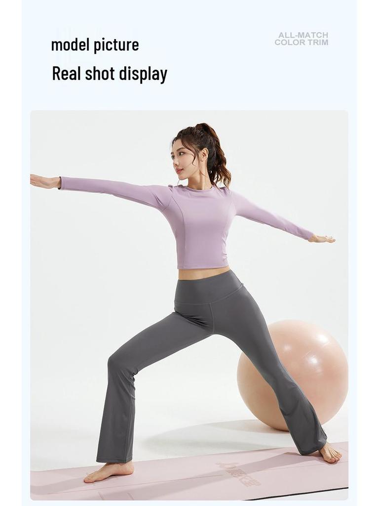 2025 Women's Breathable Running Set with Long Sleeve, Cutout Back, Drawstring, and Chest Pads