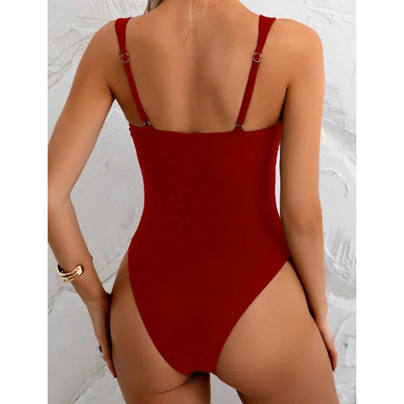 Plain Ruched Swimsuit Women One Piece Solid Swimwear Female Beachwear Bathers Bathing Swimming Swim Bodysuit Summer