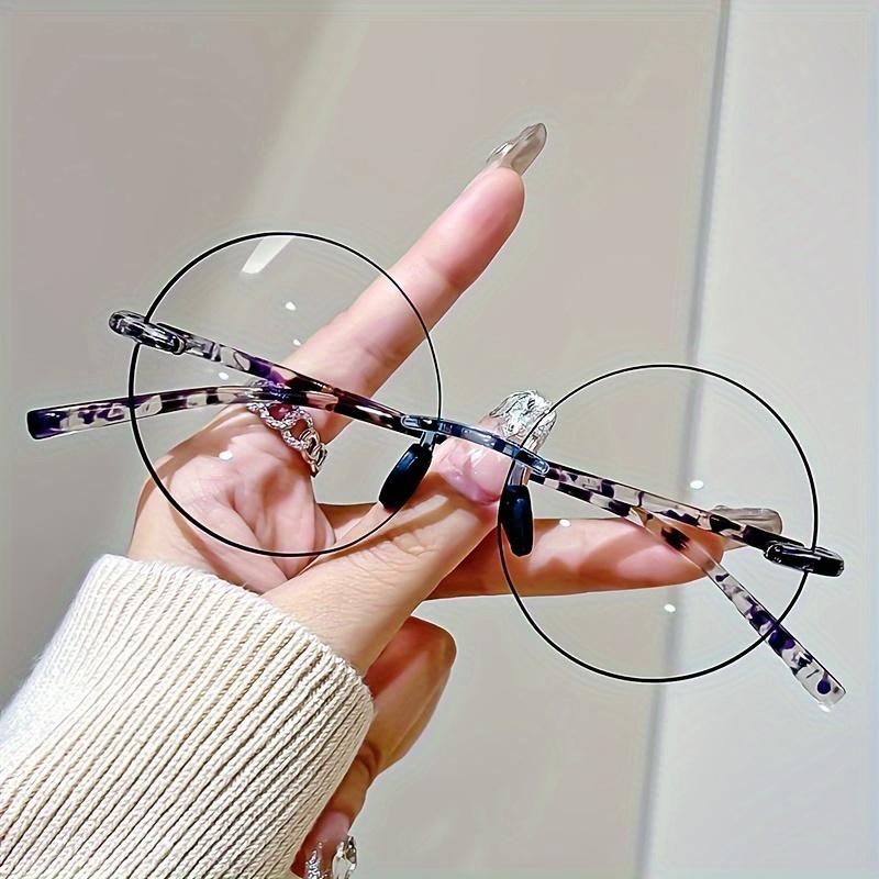 

Винтажные круглые очки для чтения с большой оправой для мужчин и женщин, цветочный дизайн, линзы из поликарбоната, комбинированная оправа от 1.0 до 4.0 200 фиолетовый