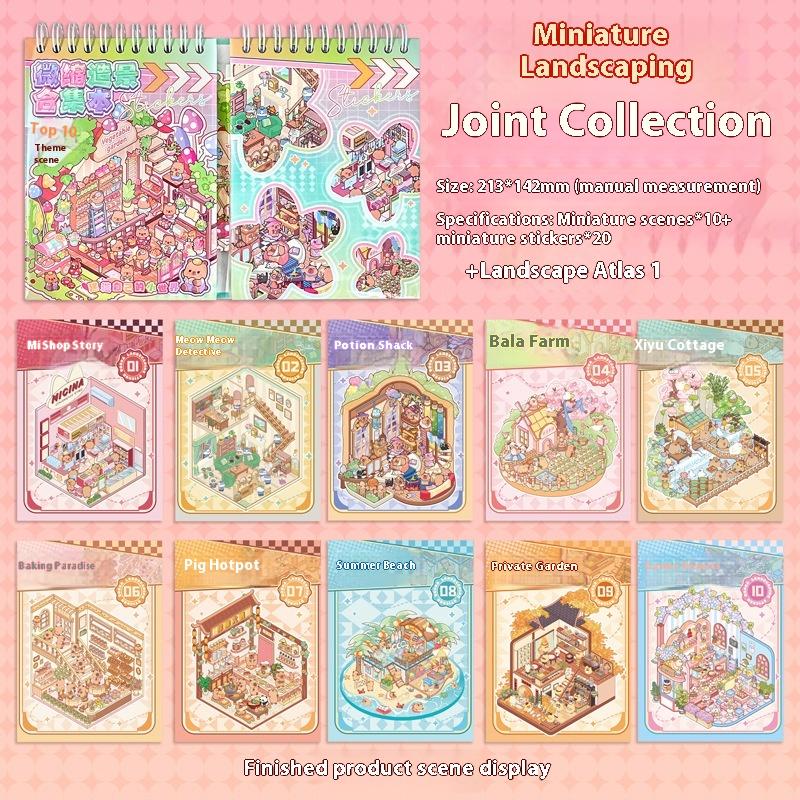 Sevimli 3 Boyutlu Çizgi Film Kapibara Çıkartma Kitabı Kendin Yap Manzara Çıkartmaları Kulübe Manzarası Çıkartma Kombinasyon Kitap Seti Oyun Kitapları Festival Hediyeleri