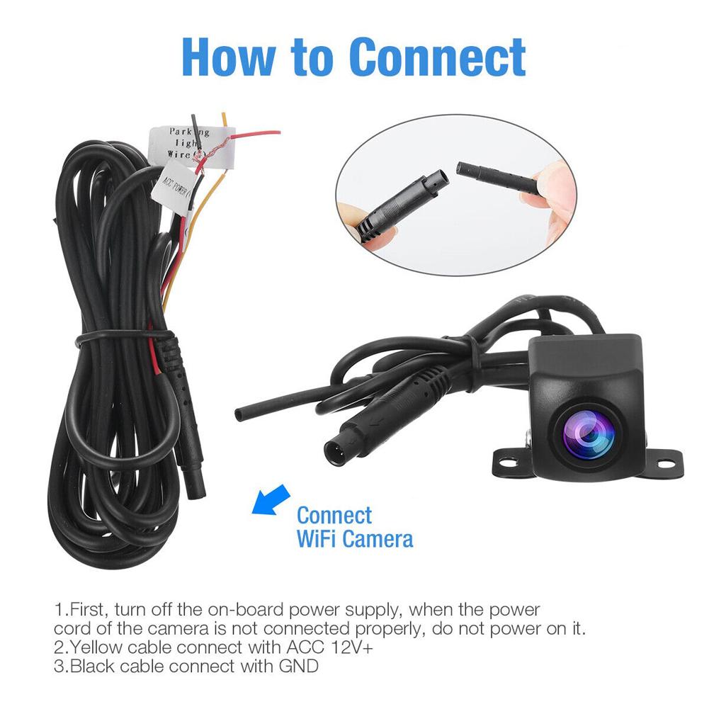 Wireless WiFi Car Rear View Camera Night Vision HD Reversing Camera IP67 Waterproof Reverse Cam 175 Degree for Android IOS