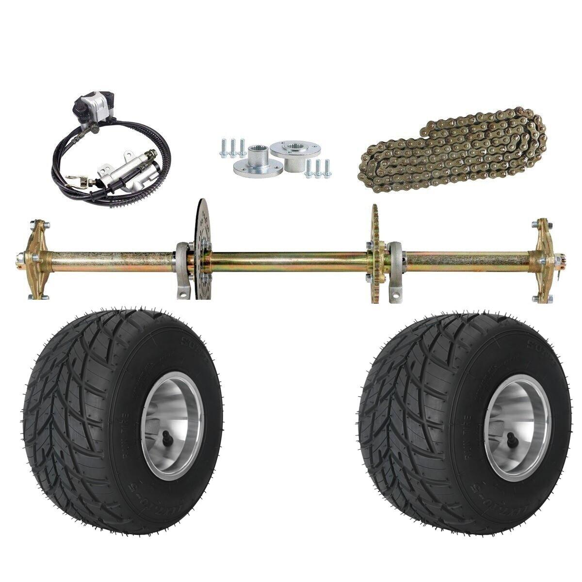 32 ATV Go Kart Rear Live Axle Kit Sprocket Hub Brake Assembly 11x7.10-5 Wheels чёрный