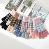 Winter Women's Warm Knitted Wool Gloves New Full Finger Touch Screen Ins Plaid Plus Velvet Split Fingers To Protect Against The Cold While Riding