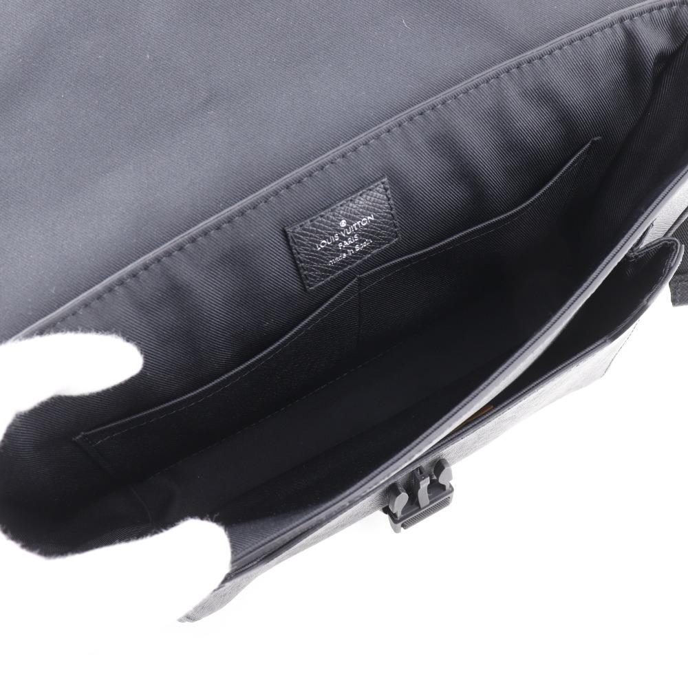 Louis Vuitton Taigalama Shoulder Bag M30746 Messenger Bag Black Taiga/Monogram Eclipse Canvas Mens Used
