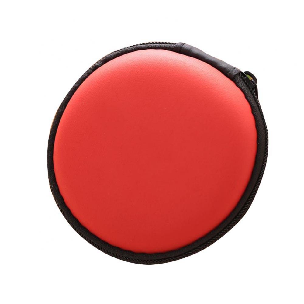 Hot Mini Portable Round Earphone Cable USB Data Cord Storage Bag Zipper Pouch Case