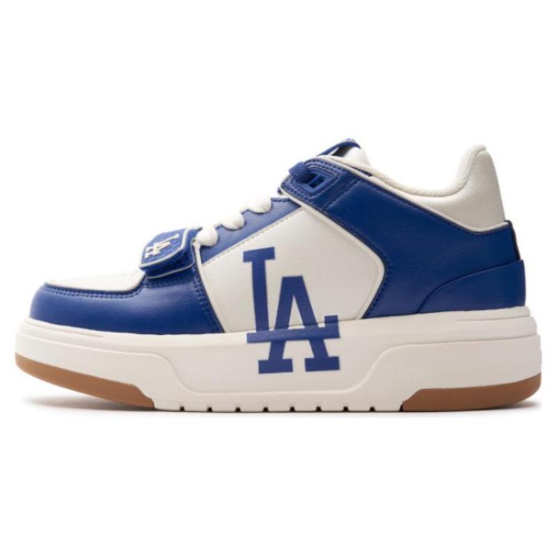 MLB Chunky Liner Cushioning, Wear Resistant Mid top Skateboard Shoes Unisex Blue Sneakers 36.5