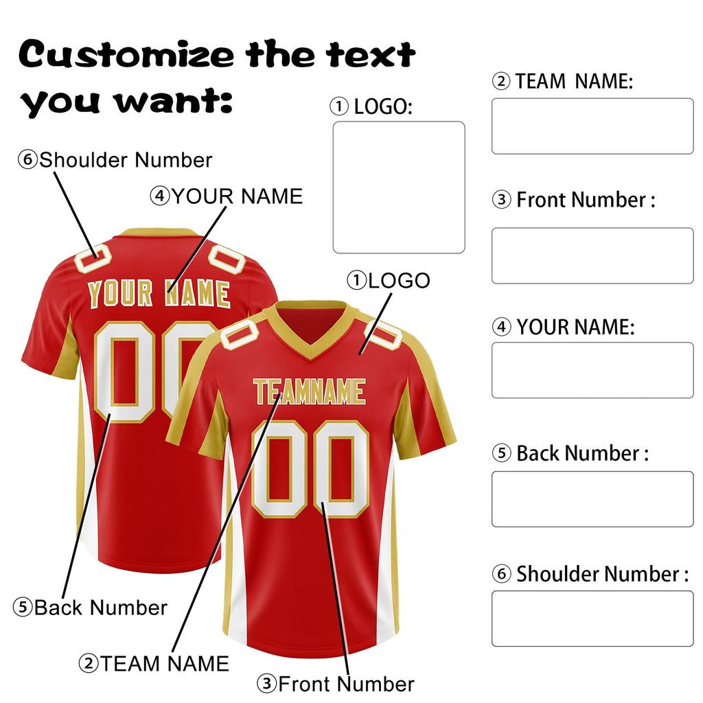 Custom Football Jerseys Personalized Printed Team Name & Number Sports Uniform For Men Women Youth