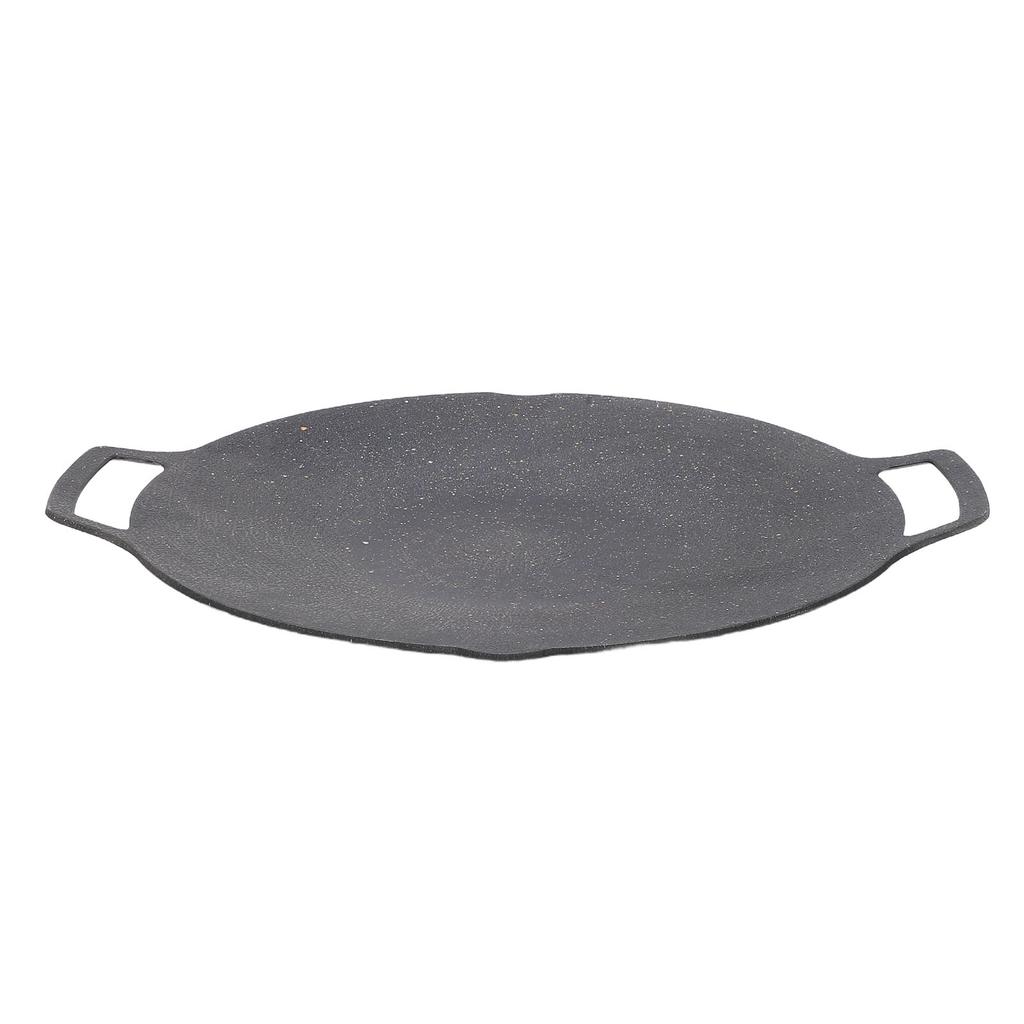 Round BBQ Grill Pan Anti Stick Coating Induction Cooker Griddle Plate for Outdoor Camping Picnic Party