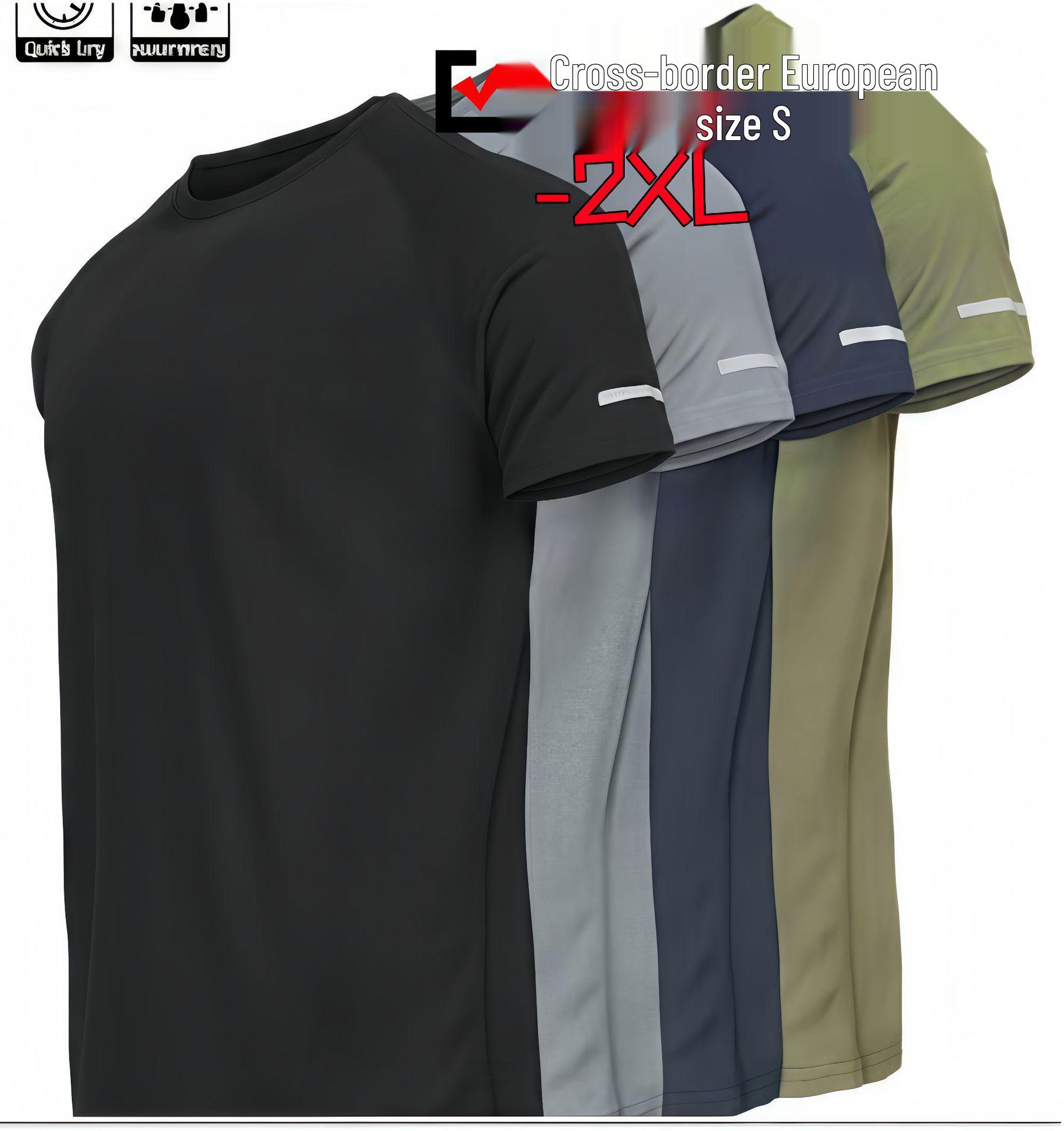 Premium Price Europese Pasvorm Multipack Heren Sneldrogende Sport T-shirts - Blauw M