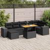 VidaXL Garden Lounge Set 8 Pcs with Cushions Black Braided Resin 3327401