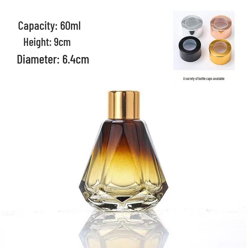 Modern Glass Aroma Diffuser Bottle with Rattan Sticks, No Fire Needed - Thickened Glass for High Aesthetic Appeal