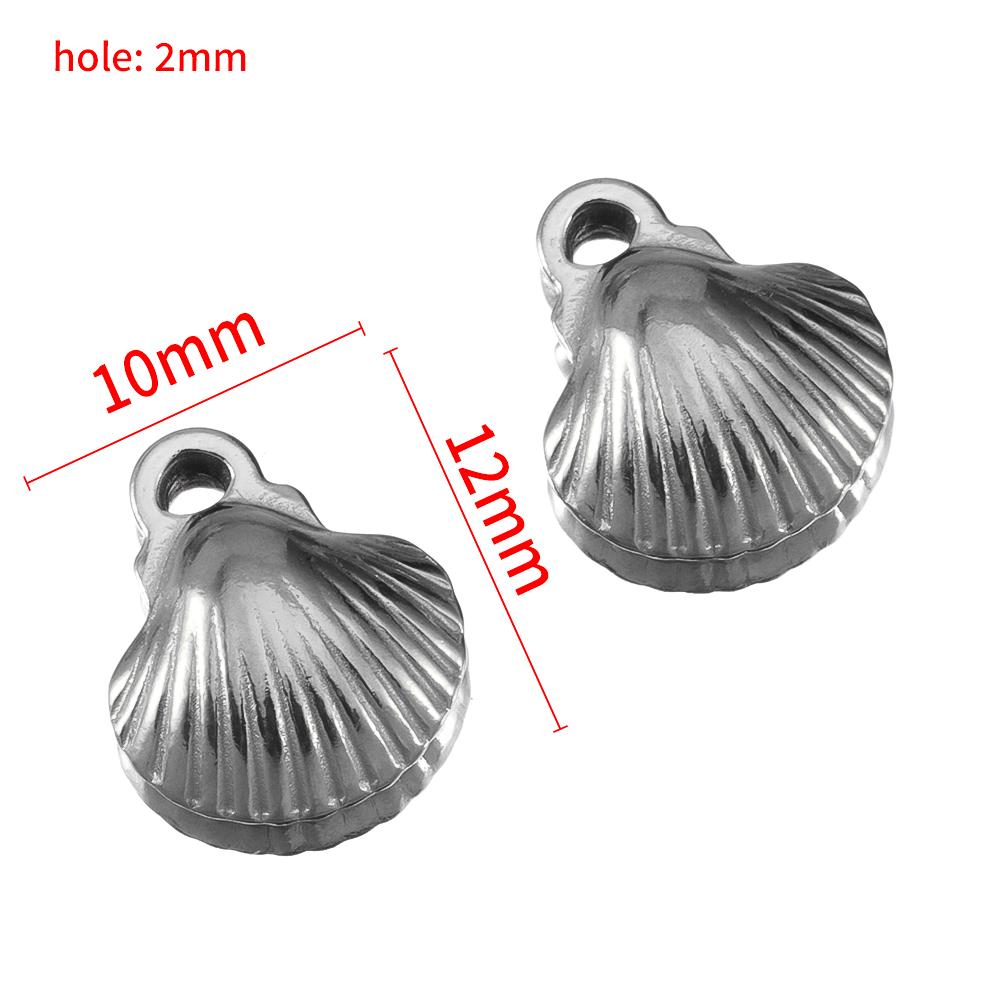 10pcs Striped Sea Shell Pendant Stainless Steel with Hole Bracelet Bohemia Earring Necklace Charm DIY Jewelry Making Wholesale