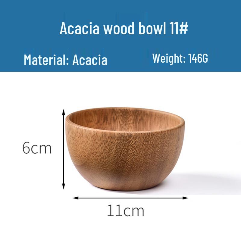 Acacia Wood Round Salad Bowl