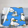 Cute Cartoon Duck Blanket Quality Super Soft Throw Blanket Winter Girls Boys Outdoor Funny Bedspread