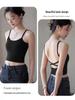Women's American-Style Spaghetti Strap Vest with Chest Pads - Summer Lingerie Bra Top & Sleeveless Base Layer