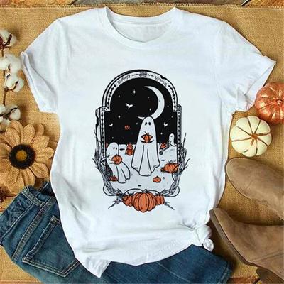 Frauen Kürbis Kaffee Gewürz Neue Herbst Herbst Halloween Cartoon Thanksgiving Tops Regelmäßige T-shirts Grafik T-Shirt T-shirt Kleidung.