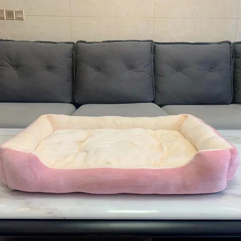 Large Pet House Dog Bed Cat Mat Long Plush Deep Sleeping Warm Soft Small Dog Cushion Calm Beds for Puppy Chihuahua