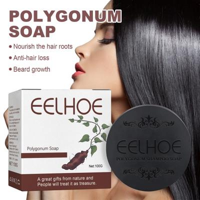 100G Polygonum Multiflorum Şampuan Sabunu Beyaz Saçtan Siyaha Doğal Saç Koyulaştırıcı Besleyici Pürüzsüzleştirici Saç Büyüme Ve Onarım Temizleme Sabunu