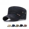 1Pc Spring and Autumn Four Seasons Universal Washed Old Flat Top Hat Leather Edge Retro Faded Men and Women Bamboo Cotton Hat